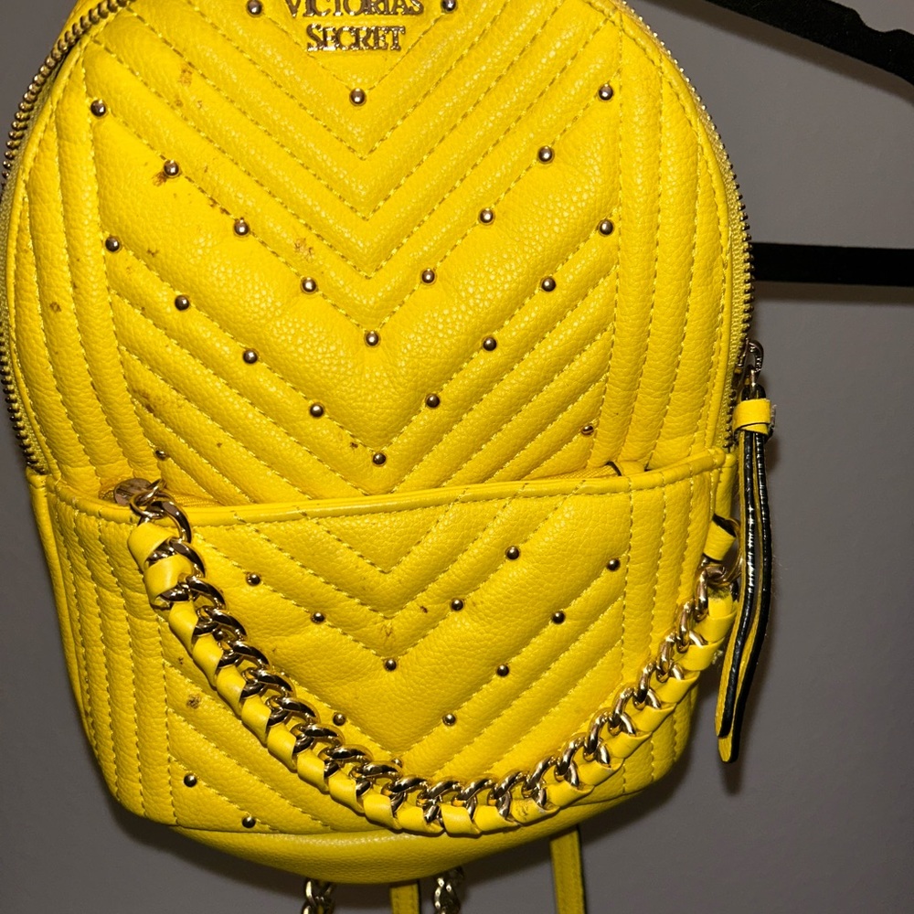 Victoria's Secret Vibrant Yellow Studded Backpack
